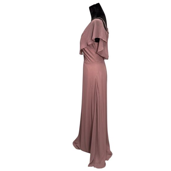 Birdy Grey Jane Convertible‎ Bridesmaid Chiffon Dress w/Slit Dark Mauve M (6-8) - Picture 4 of 15